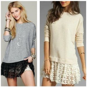 NWOT Cream Free People Shake It Pullover Sweater Tunic